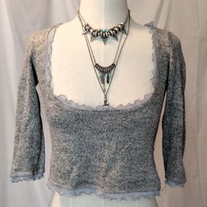 Crop Top Gray Shirt